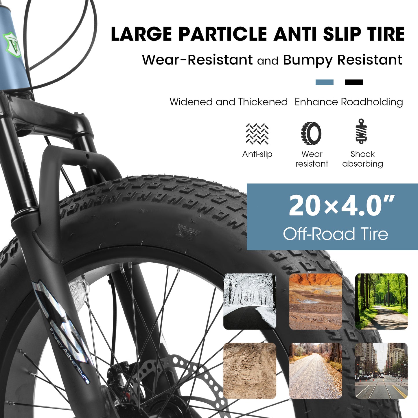 V20235 20 Inch Fat Tire Bike 7 Speed Mountain Bike