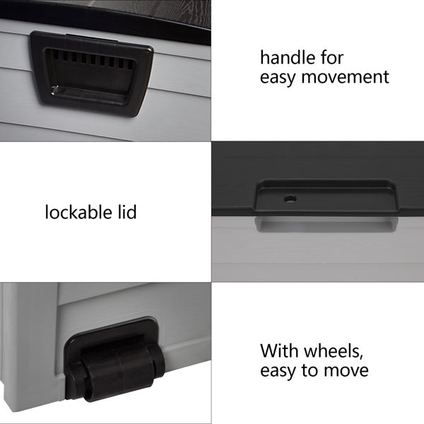75gal 130lb Black Lid Plastic Patio Storage Box