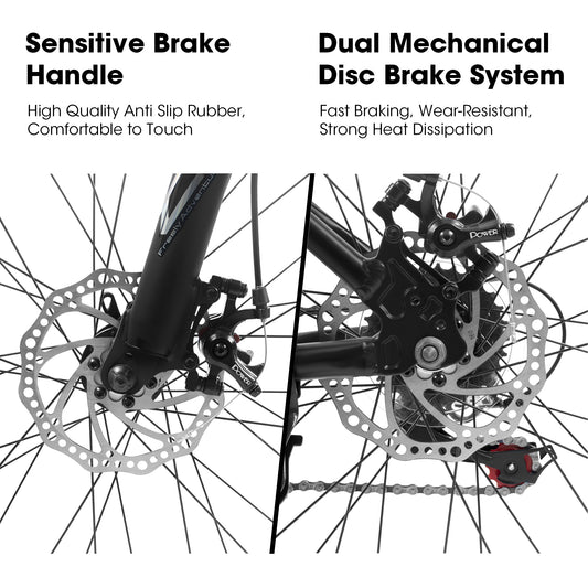 A27366 27 Inch Mountain Bike 21 Speed, Suspension Fork, Aluminum Frame Disc Brake