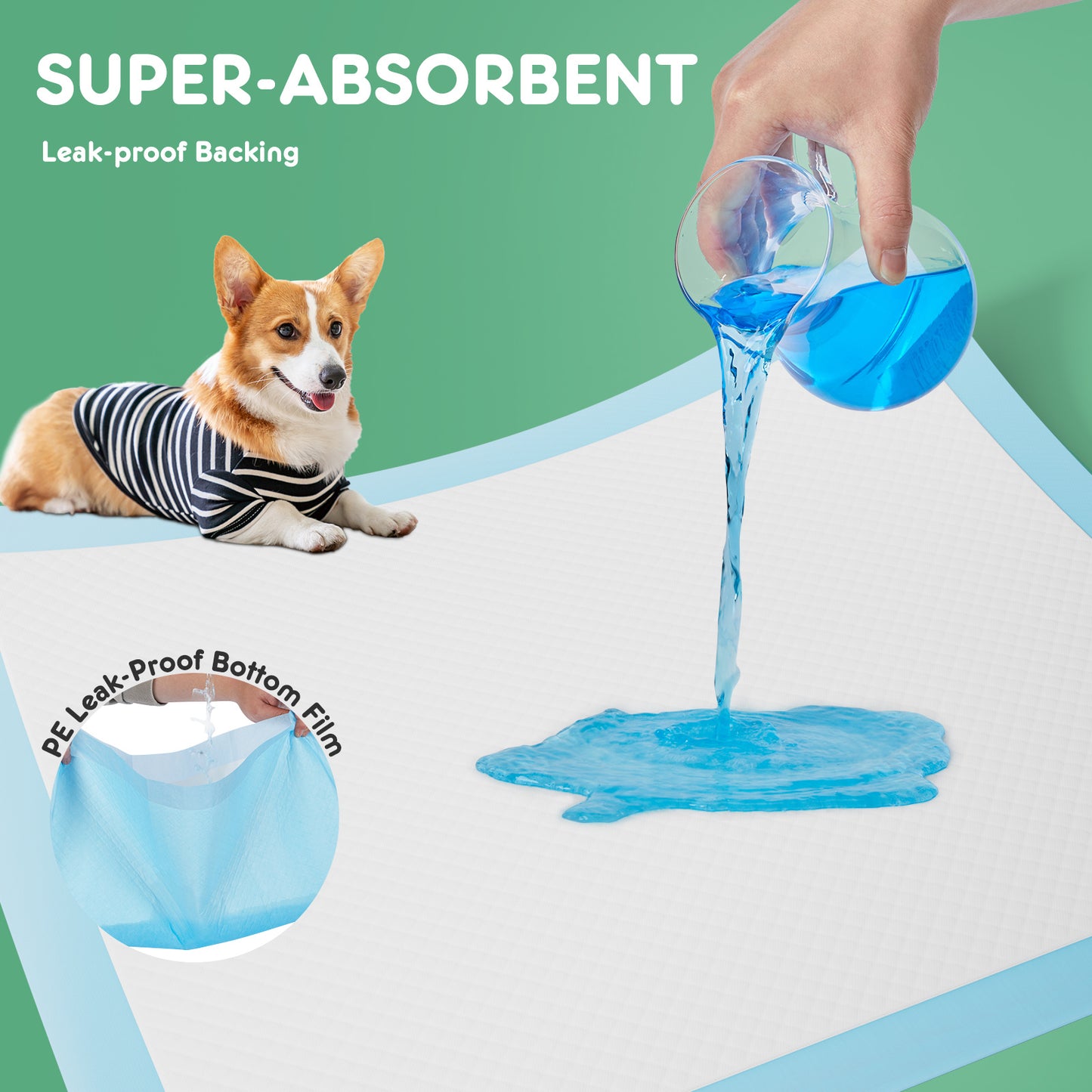 Puppy Pads, Leak-proof Quick-drying Disposable Dog Pads,