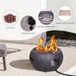 Faux Concrete Texture Round Dark Propane Outdoor Fire Pit