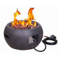 Faux Concrete Texture Round Dark Propane Outdoor Fire Pit