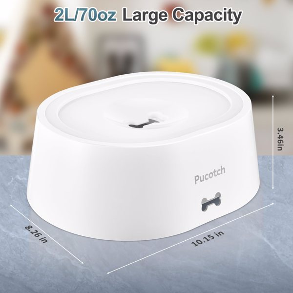 2-liter Pet Drinking Basin With Splash Proof Design