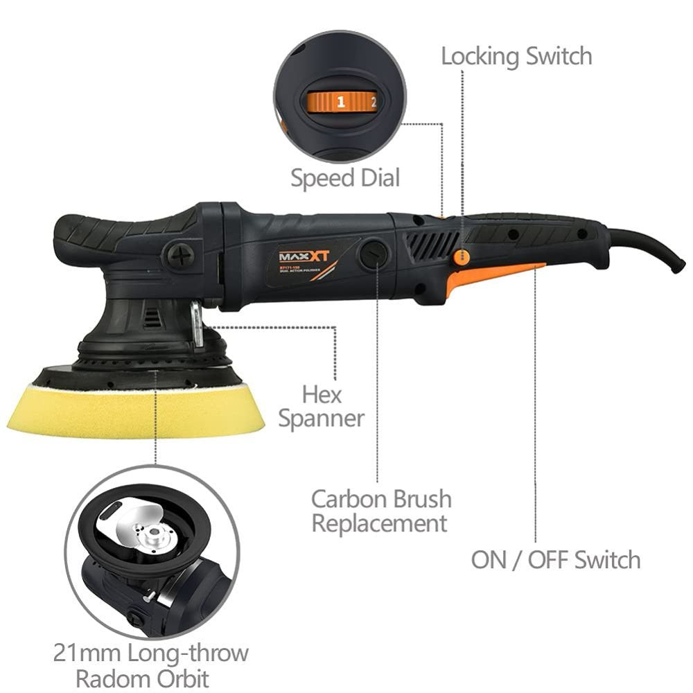 Dual Action Car Buffer, 21mm Random Orbital Polisher