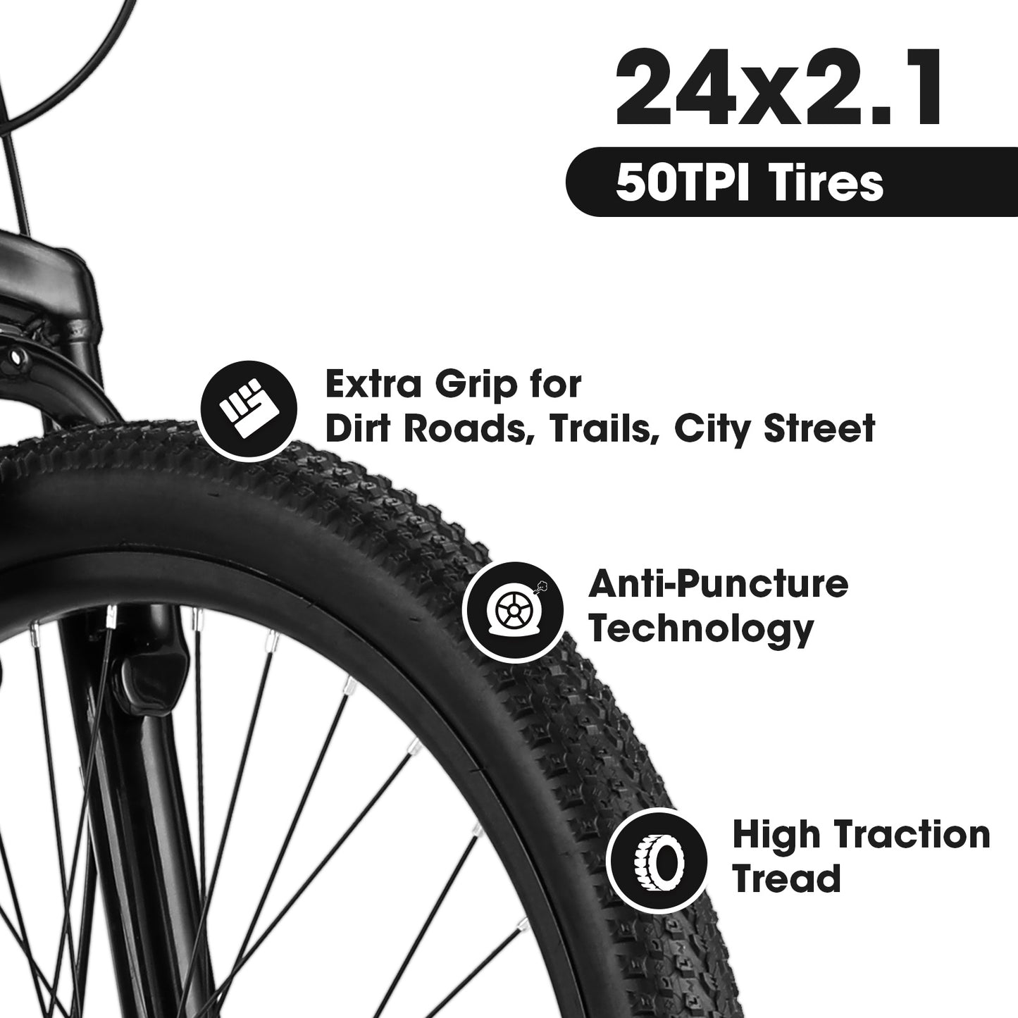 S24103  24 Inch Mountain Bike For Teenagers Girls Women, Shimano 21 Speeds