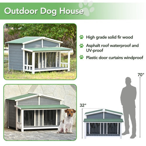 GO 47.2 Large Wooden Dog House Outdoor