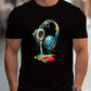 Earphone Printed T-shirt For Men's Casual Style