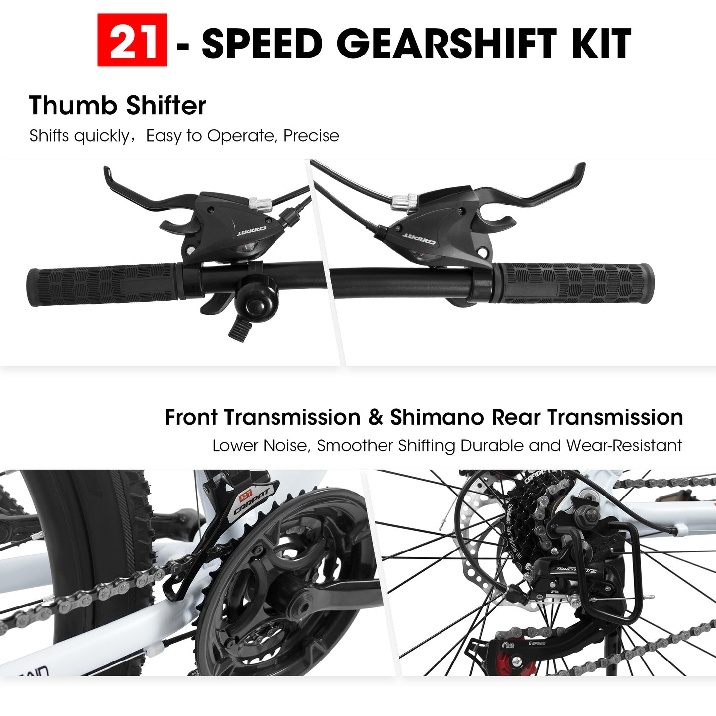 A27366 27 Inch Mountain Bike 21 Speed, Suspension Fork, Aluminum Frame Disc Brake