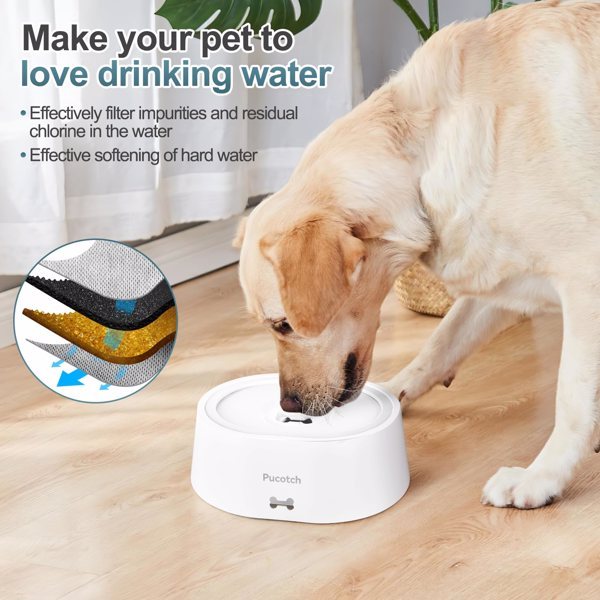 2-liter Pet Drinking Basin With Splash Proof Design