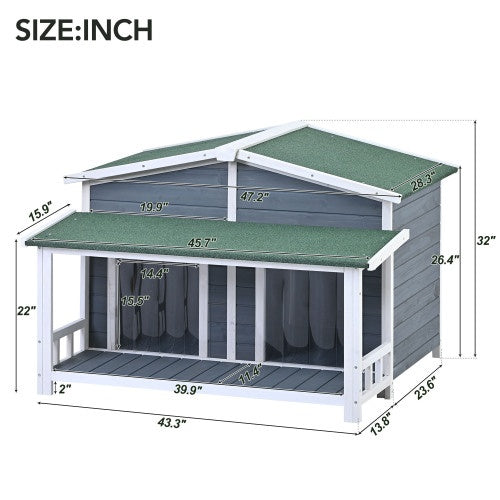 GO 47.2 Large Wooden Dog House Outdoor