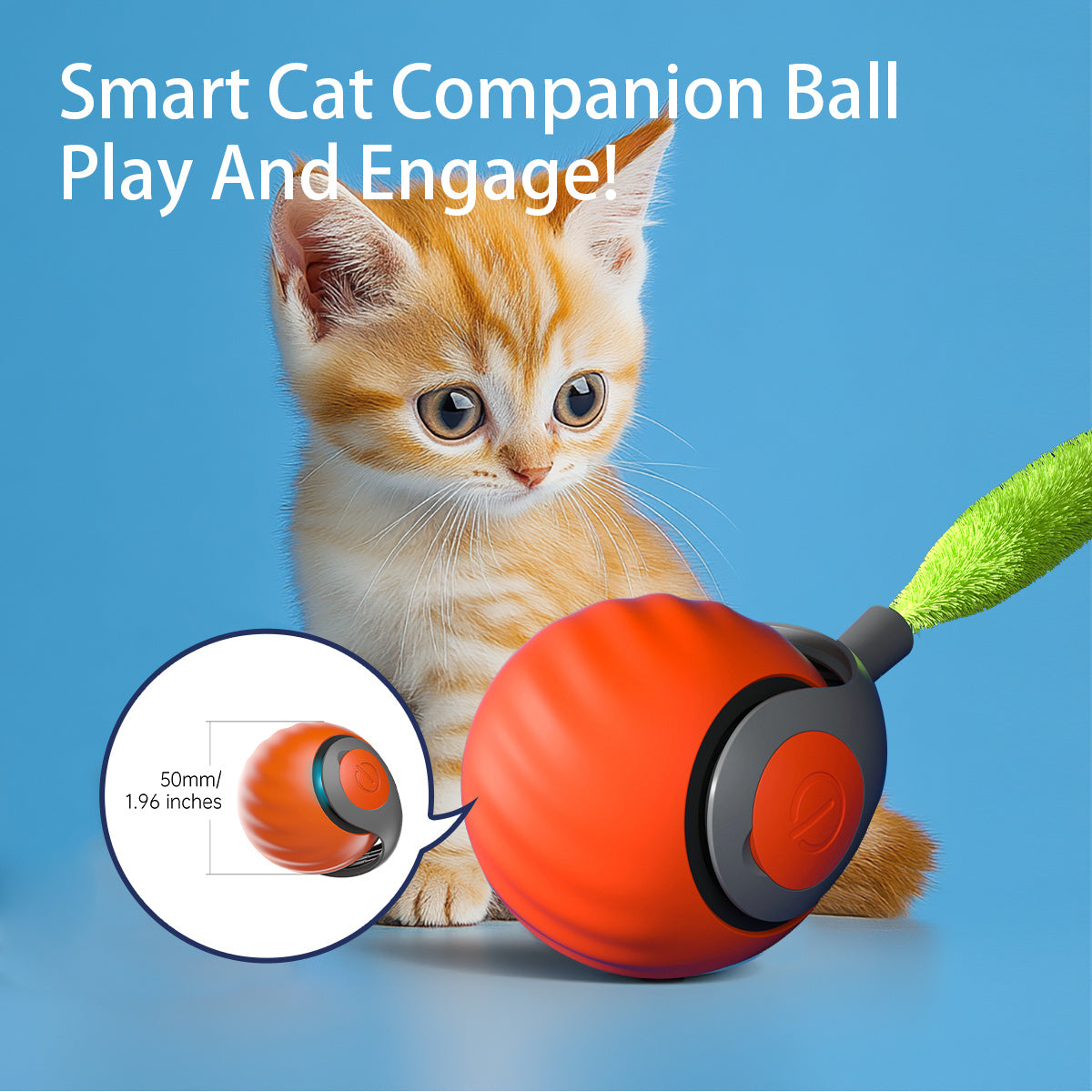 2025 Smart Interactive Cat Ball,Type-C Rechargeable