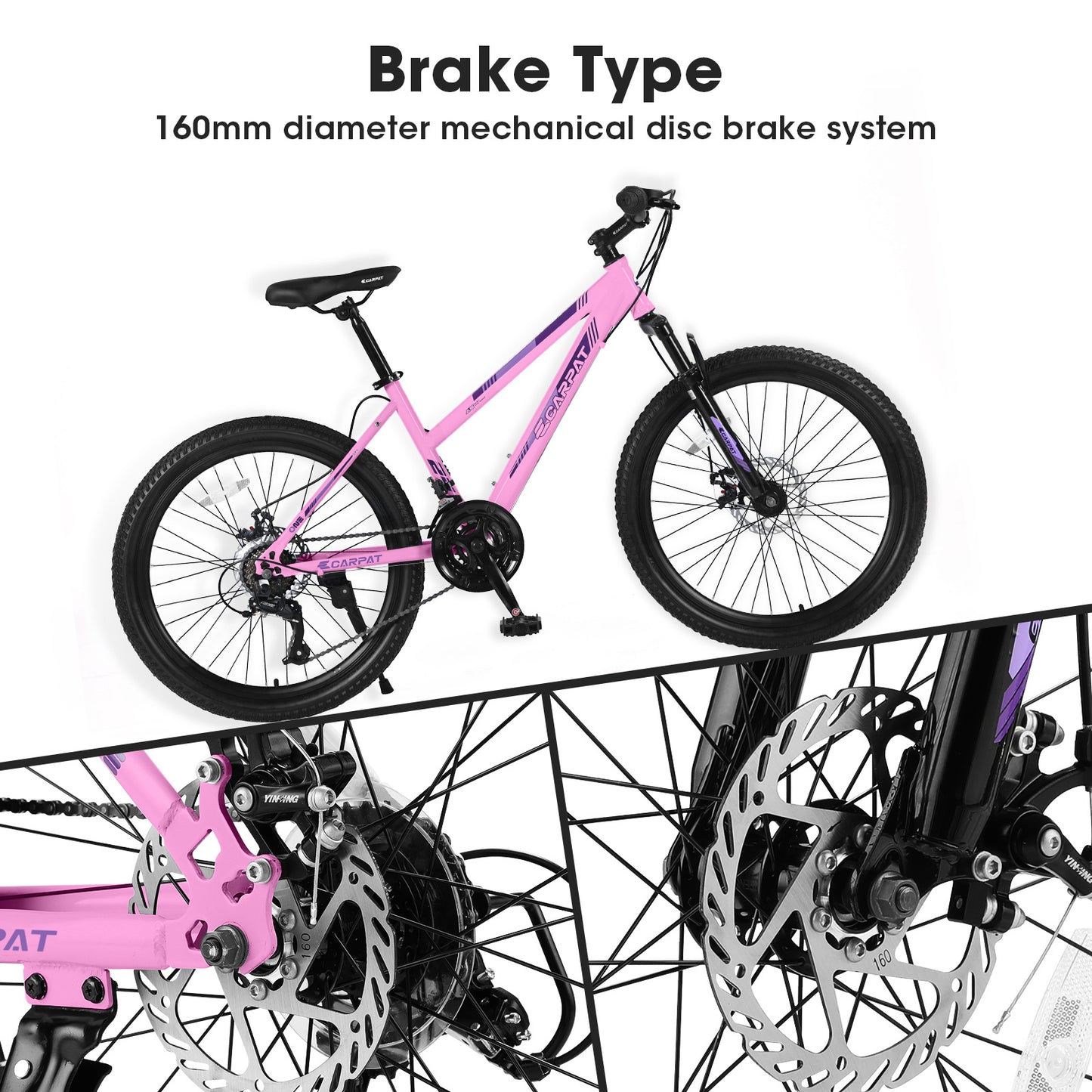 S24103  24 Inch Mountain Bike For Teenagers Girls Women, Shimano 21 Speeds