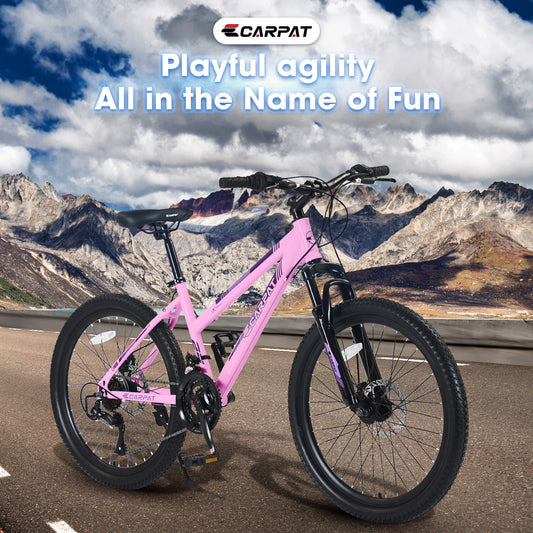 S24103  24 Inch Mountain Bike For Teenagers Girls Women, Shimano 21 Speeds