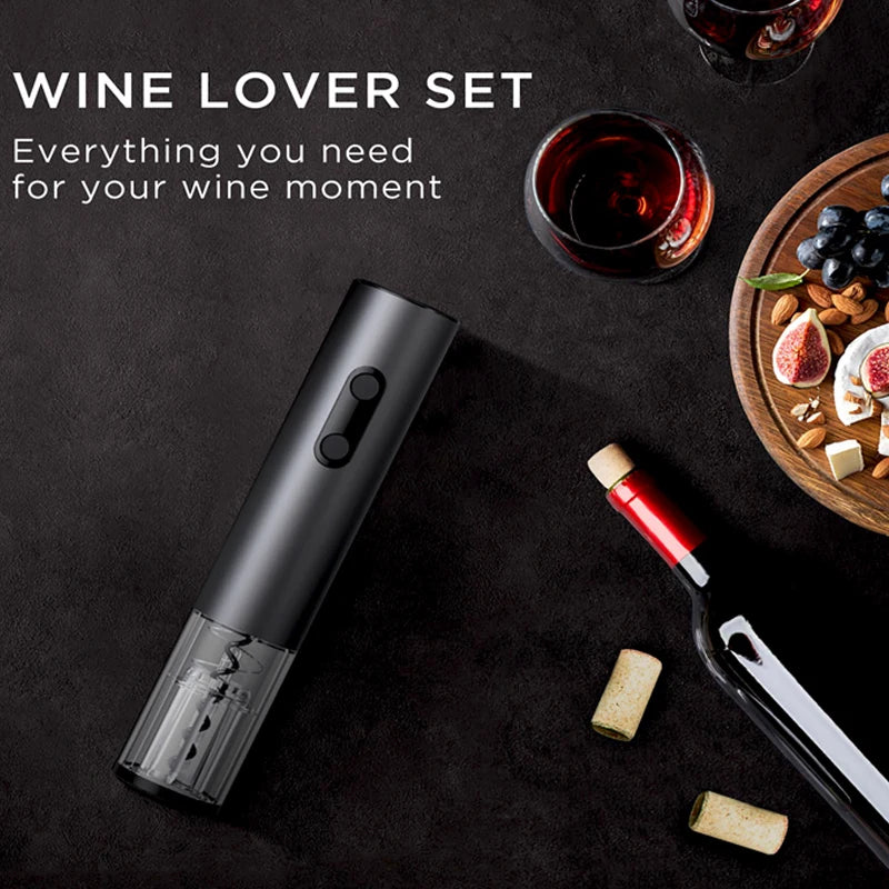 Electric Wine Opener Gift Set Automatic Corkscrew With Foil Cutter kit