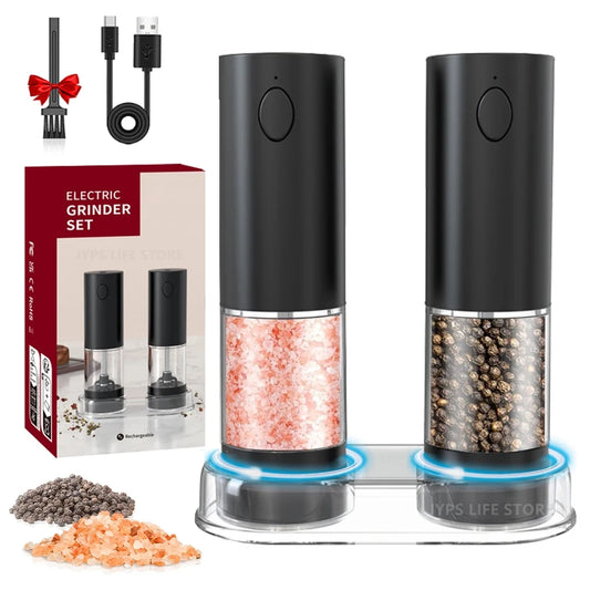 Rechargeable Electric Salt and Pepper Grinder Set