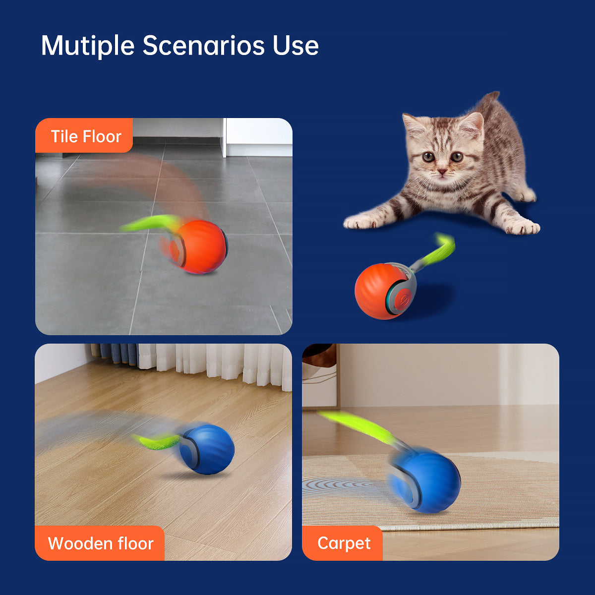 2025 Smart Interactive Cat Ball,Type-C Rechargeable